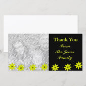 Gelbe Blumen Dankeskarte (Vorne/Hinten)