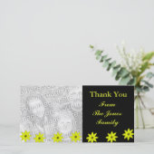 Gelbe Blumen Dankeskarte (Stehend Vorderseite)