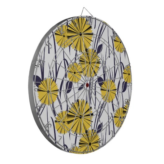 Gelbe Blumen Dartscheibe (Vorderseite Links)