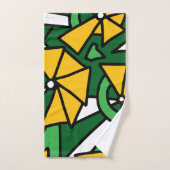 Gelbe Blumen Doodle Art Badhandtuch Set (Handtuch)