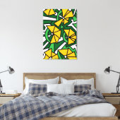 Gelbe Blumen Doodle Art Leinwanddruck (Insitu (Schlafzimmer))