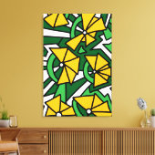 Gelbe Blumen Doodle Art Leinwanddruck (Insitu (Wohnzimmer))