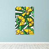Gelbe Blumen Doodle Art Leinwanddruck (Insitu (Holzboden))
