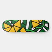Gelbe Blumen Doodle Art Skateboard (Horizontal)