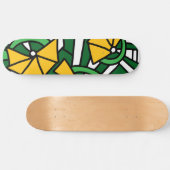 Gelbe Blumen Doodle Art Skateboard (Horizontal)