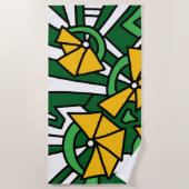 Gelbe Blumen Doodle Art Strandtuch (Vorderseite)
