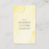 Gelbe Blumen Dusty Blue Elegante Wasserfarbe Visitenkarte (Rückseite)