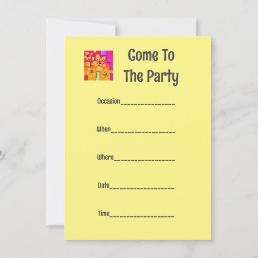 Gelbe Blumen Einladung (Rückseite)