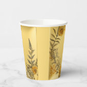 Gelbe Blumen Ferns Greenery Elegant Pappbecher (Links)