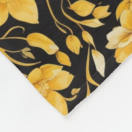 Gelbe Blumen Fleecedecke (Ecke)