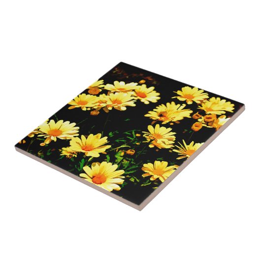 Gelbe Blumen Fliese (Seite)