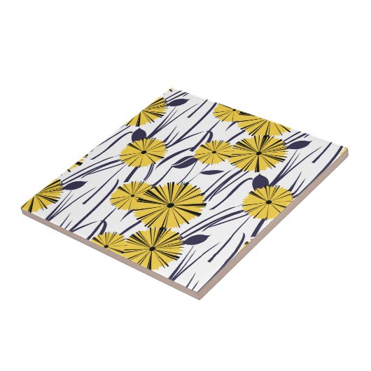 Gelbe Blumen Fliese (Seite)