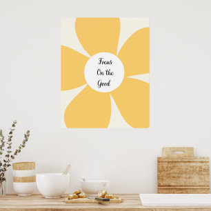Gelbe Blumen-Fokus-Zitat-Wandkunst Poster