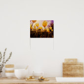 Gelbe Blumen Foto Poster (Küche)