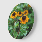 Gelbe Blumen Foto rund (große Wandhalle) Große Wanduhr (Winkel)