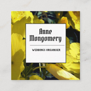 Gelbe Blumen Foto Square Business Card Quadratische Visitenkarte