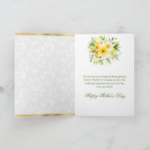 Gelbe Blumen & Gänseblümchen Muttertag Karte (Innenseite)