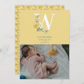 Gelbe Blumen Geburtsstadien Geburtsankündigung Ankündigung (Vorne/Hinten)