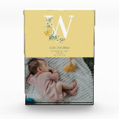 Gelbe Blumen Geburtsstadien Geburtsankündigung Fotoblock (Vorderseite)