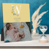 Gelbe Blumen Geburtsstadien Geburtsankündigung Fotoplatte (Seite)