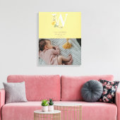 Gelbe Blumen Geburtsstadien Geburtsankündigung Leinwanddruck (Insitu (Wohnzimmer))