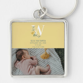 Gelbe Blumen Geburtsstadien Geburtsankündigung Schlüsselanhänger