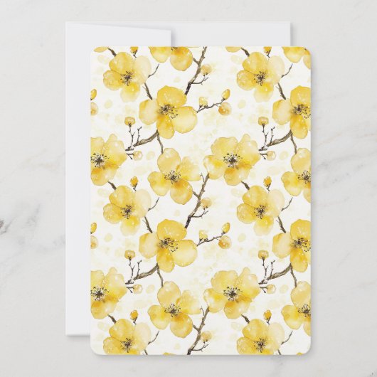 Gelbe Blumen Geburtstag Einladung (Rückseite)