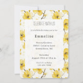 Gelbe Blumen Geburtstag Einladung (Vorderseite)