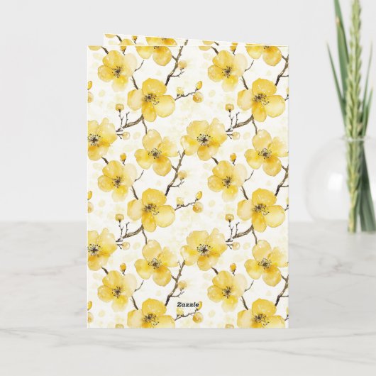 Gelbe Blumen Geburtstag Karte (Rückseite)