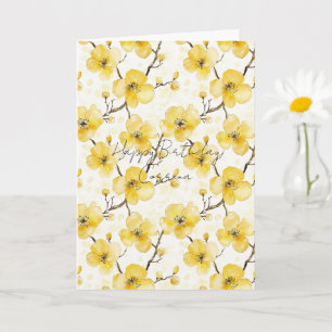 Gelbe Blumen Geburtstag Karte