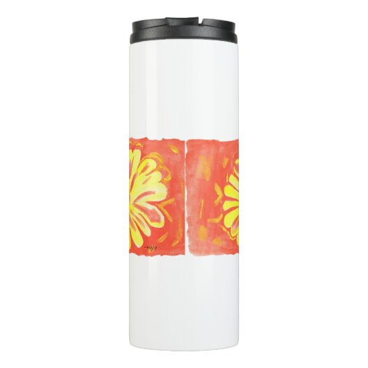 Gelbe Blumen - Gelbe Blumen Thermosbecher (Rückseite)