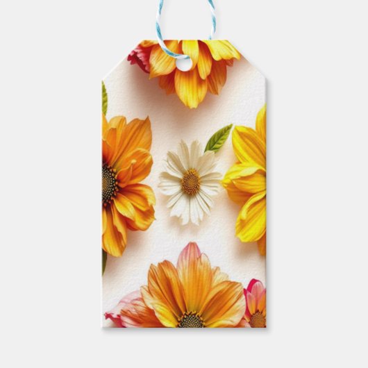 gelbe Blumen Geschenkanhänger (Vorderseite)