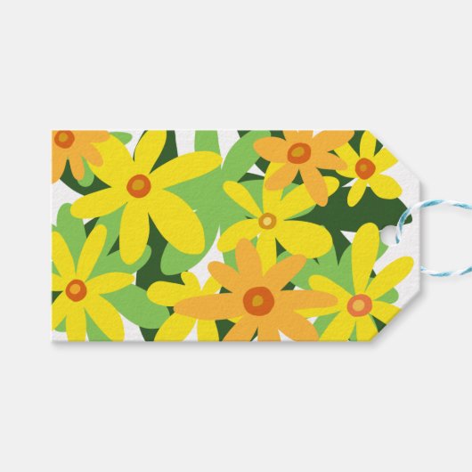 Gelbe Blumen Geschenkartikel Geschenkanhänger (Vorderseite (Horizontal))