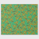 Gelbe Blumen Geschenkpapier (Flach)