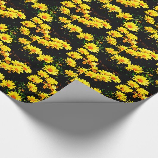 Gelbe Blumen Geschenkpapier (Ecke)