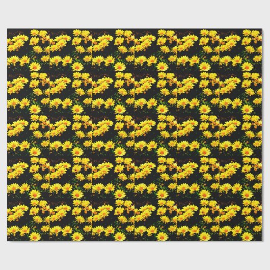 Gelbe Blumen Geschenkpapier (Flach)