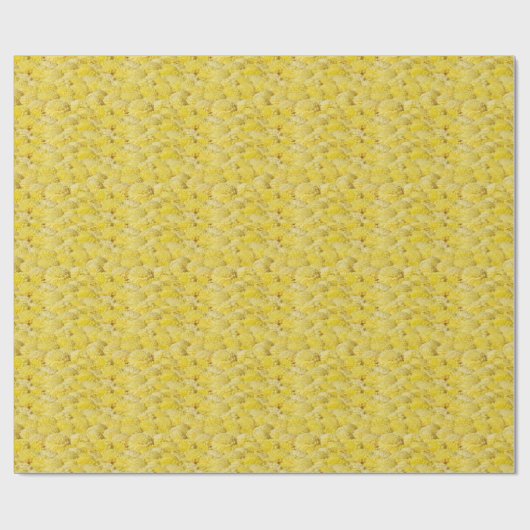 Gelbe Blumen Geschenkpapier (Flach)