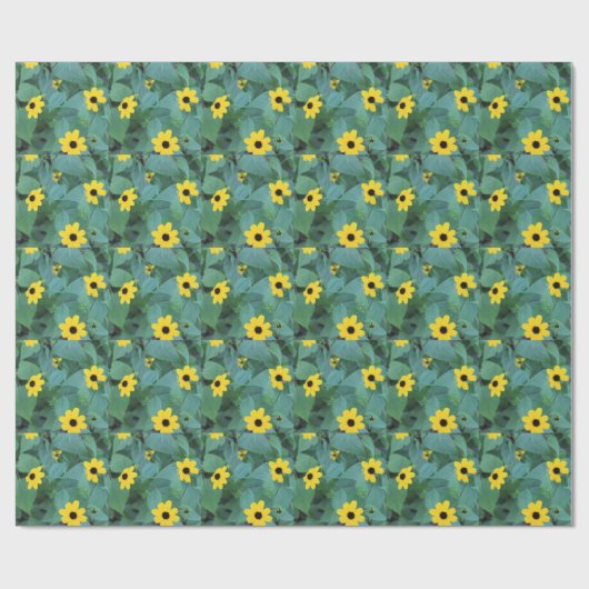 Gelbe Blumen Geschenkpapier (Flach)