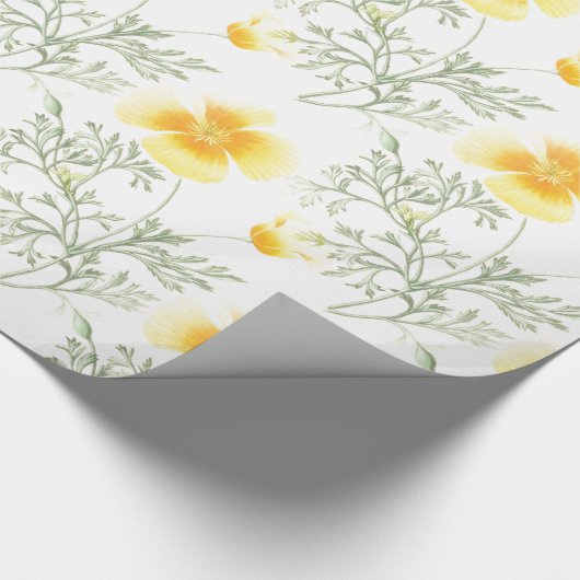 Gelbe Blumen Geschenkpapier (Ecke)