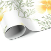 Gelbe Blumen Geschenkpapier (Rolleneckpunkt)