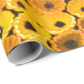 gelbe Blumen Geschenkpapier (Rolleneckpunkt)