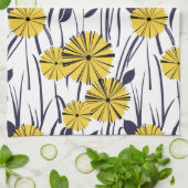 Gelbe Blumen Geschirrtuch (Gefaltet)