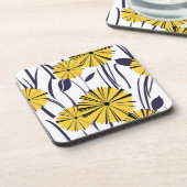 Gelbe Blumen Getränkeuntersetzer (Linke Seite)