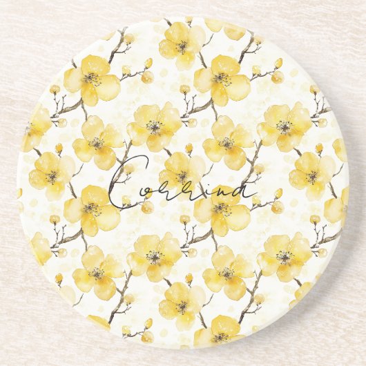 Gelbe Blumen Getränkeuntersetzer (Vorne)