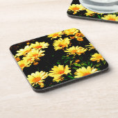 Gelbe Blumen Getränkeuntersetzer (Linke Seite)