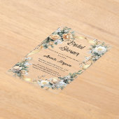 Gelbe Blumen Goldband-Brautparty Acryleinladungen (Ablage )