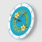 gelbe Blumen Große Wanduhr (Winkel)