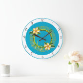 gelbe Blumen Große Wanduhr (Zuhause)