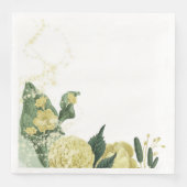 Gelbe Blumen Grüne Blätter Blumen Serviette (Vorderseite)