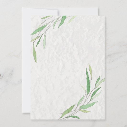 Gelbe Blumen Grüne Terrarium Babydusche Einladung (Rückseite)